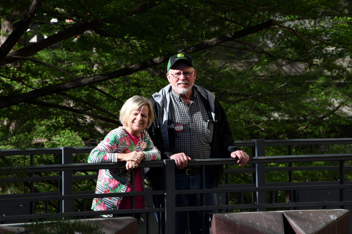 079 Kathie and Ron Klute on a bridge over the San Antonio Riverwalk.JPG